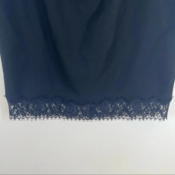 Rebecca Taylor Lace Trim Wool Pencil Skirt Black Size 4 - Picture 2 of 8